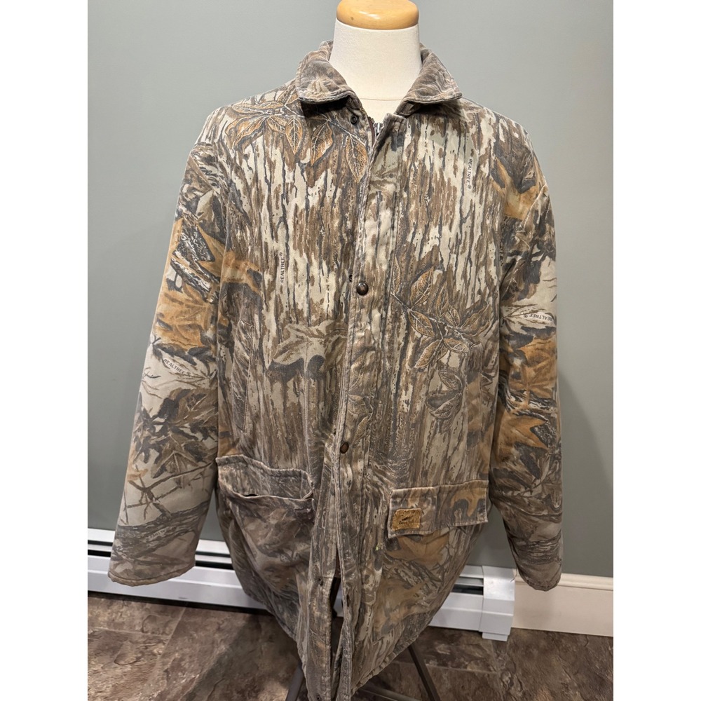 Vintage Duxbak Mens 2XL Realtree Camo Quilted Hunting Jacket Coat‎